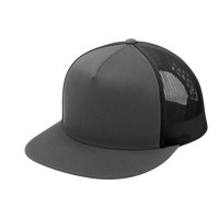 Sport Tek YP Classics ® 5 Panel Classic Trucker Mesh Back Cap, Graphite / Graphite / Graphite, Left Side view