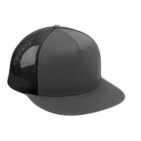 Sport Tek YP Classics ® 5 Panel Classic Trucker Mesh Back Cap, Graphite / Graphite / Graphite, Right Side view