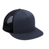 Sport Tek YP Classics ® 5 Panel Classic Trucker Mesh Back Cap, True Navy / True Navy / True Navy, Right Side view