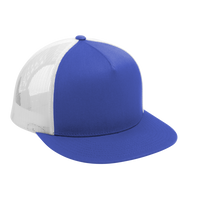 Sport Tek YP Classics ® 5 Panel Classic Trucker Mesh Back Cap, True Royal / White / White, Right Side view