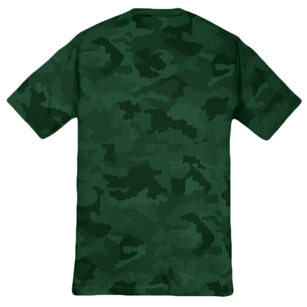Sport Tek Youth CamoHex Tee, Forest Green, Back view