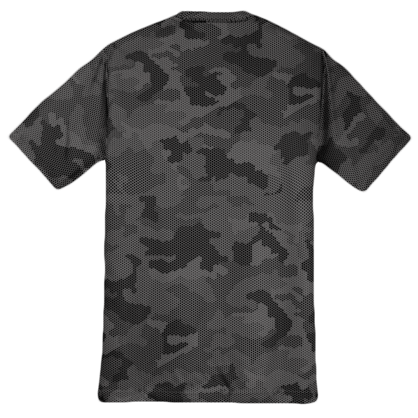 Sport Tek Youth CamoHex Tee, Iron Grey, Back view
