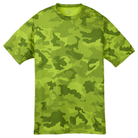 Sport Tek Youth CamoHex Tee, Lime Shock, Front view