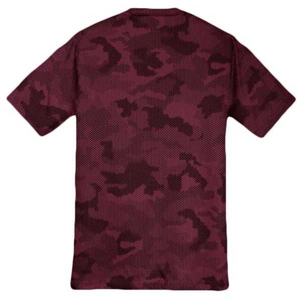 Sport Tek Youth CamoHex Tee, Maroon, Back view