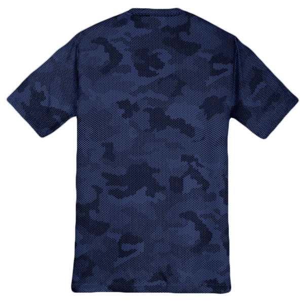Sport Tek Youth CamoHex Tee, True Navy, Back view