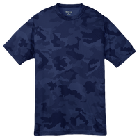 Sport Tek Youth CamoHex Tee, True Navy, Front view