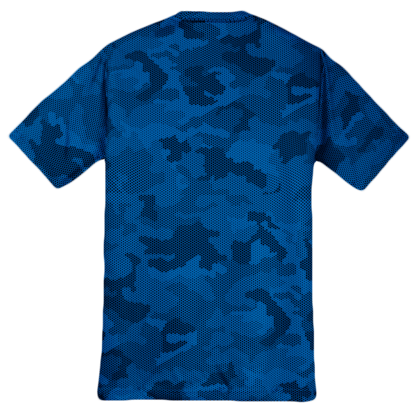 Sport Tek Youth CamoHex Tee, True Royal, Back view