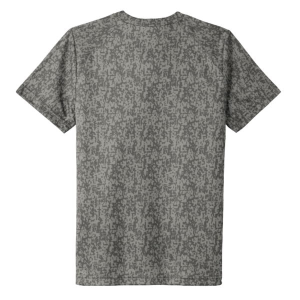 Sport Tek Youth Digi Camo Tee, Grey Concrete, Back view