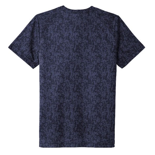 Sport Tek Youth Digi Camo Tee, True Navy, Back view