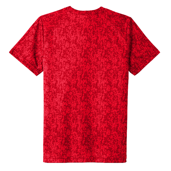 Sport Tek Youth Digi Camo Tee, True Red, Back view