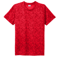 Sport Tek Youth Digi Camo Tee, True Red, Front view