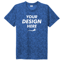 Sport Tek Youth Digi Camo Tee, True Royal, Front view, Mockup