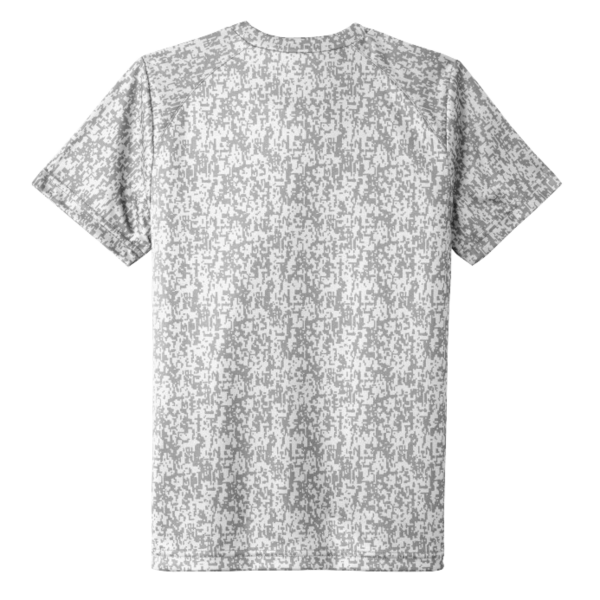 Sport Tek Youth Digi Camo Tee, White, Back view