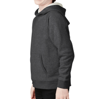 Sport Tek Youth Drive Fleece Pullover Hoodie, Graphite Heather, Left Sleeve view