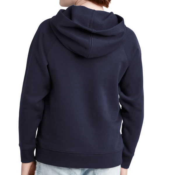 Sport Tek Youth Drive Fleece Pullover Hoodie, True Navy, Back view