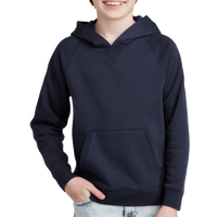 Sport Tek Youth Drive Fleece Pullover Hoodie, True Navy, Front view