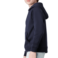 Sport Tek Youth Drive Fleece Pullover Hoodie, True Navy, Left Sleeve view