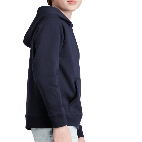 Sport Tek Youth Drive Fleece Pullover Hoodie, True Navy, Right Sleeve view