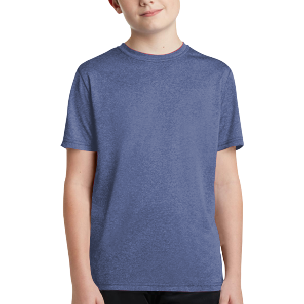 Sport Tek Youth Heather Contender Tee, True Royal Heather, Front view