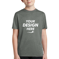 Sport Tek Youth Heather Contender Tee, Vintage Heather, Front view, Mockup