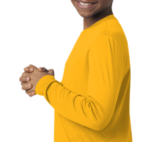 Sport Tek Youth Long Sleeve PosiCharge ® Competitor Tee, Gold, Youth Left Sleeve (Long) view