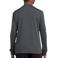 Sport Tek Youth Long Sleeve PosiCharge ® Competitor Tee, Iron Grey, Youth Back view