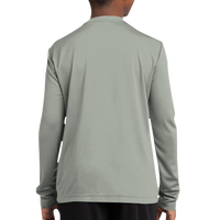 Sport Tek Youth Long Sleeve PosiCharge ® Competitor Tee, Silver, Youth Back view