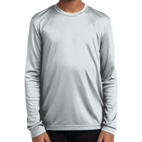 Sport Tek Youth Long Sleeve PosiCharge ® Competitor Tee, White, Front view