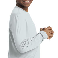 Sport Tek Youth Long Sleeve PosiCharge ® Competitor Tee, White, Youth Right Sleeve (Long) view