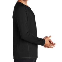 Sport Tek Youth Long Sleeve Rashguard Tee, Black, Right Sleeve view