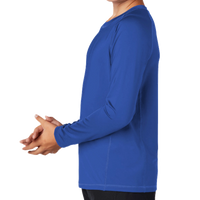 Sport Tek Youth Long Sleeve Rashguard Tee, True Royal, Left Sleeve view