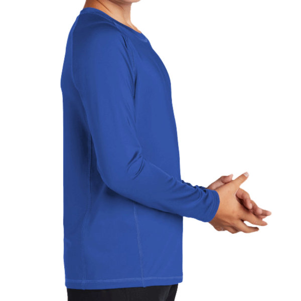 Sport Tek Youth Long Sleeve Rashguard Tee, True Royal, Right Sleeve view