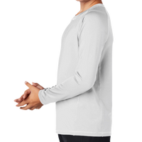 Sport Tek Youth Long Sleeve Rashguard Tee, White, Left Sleeve view