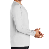 Sport Tek Youth Long Sleeve Rashguard Tee, White, Right Sleeve view