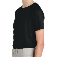 Sport Tek Youth PosiCharge ® Competitor 2 Button Henley, Black, Left Sleeve view