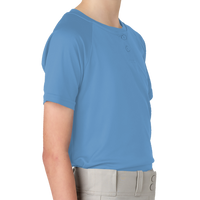 Sport Tek Youth PosiCharge ® Competitor 2 Button Henley, Carolina Blue, Right Sleeve view