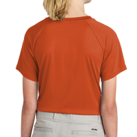 Sport Tek Youth PosiCharge ® Competitor 2 Button Henley, Deep Orange, Back view