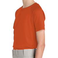 Sport Tek Youth PosiCharge ® Competitor 2 Button Henley, Deep Orange, Left Sleeve view