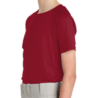 Sport Tek Youth PosiCharge ® Competitor 2 Button Henley, Deep Red, Left Sleeve view