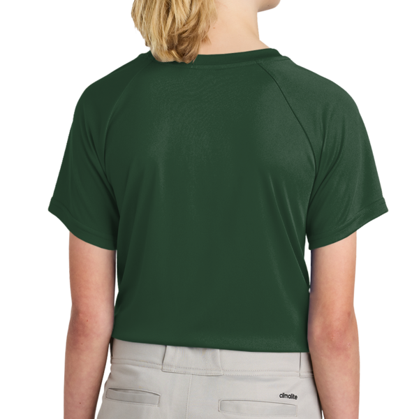 Sport Tek Youth PosiCharge ® Competitor 2 Button Henley, Forest Green, Back view