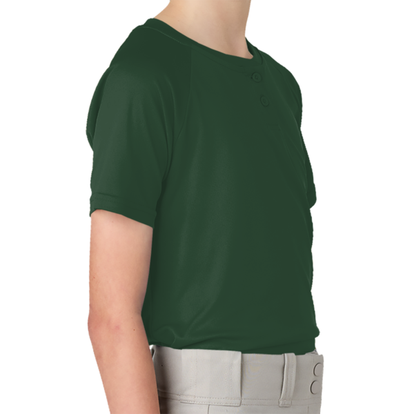 Sport Tek Youth PosiCharge ® Competitor 2 Button Henley, Forest Green, Right Sleeve view