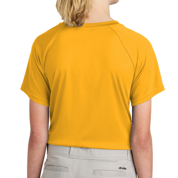 Sport Tek Youth PosiCharge ® Competitor 2 Button Henley, Gold, Back view