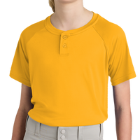 Sport Tek Youth PosiCharge ® Competitor 2 Button Henley, Gold, Front view