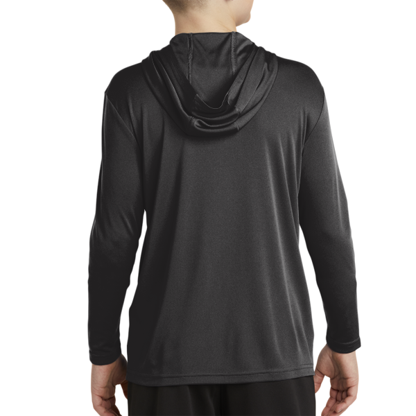 Sport Tek Youth PosiCharge ® Competitor Hooded Pullover, Black, Back view