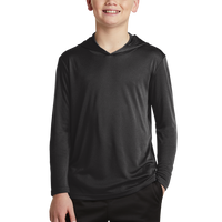 Sport Tek Youth PosiCharge ® Competitor Hooded Pullover, Black, Front view