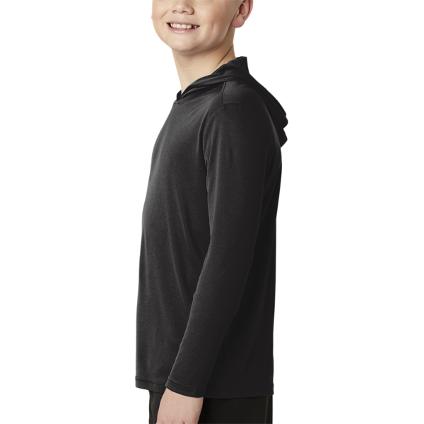 Sport Tek Youth PosiCharge ® Competitor Hooded Pullover, Black, Left Sleeve view
