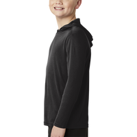 Sport Tek Youth PosiCharge ® Competitor Hooded Pullover, Black, Left Sleeve view
