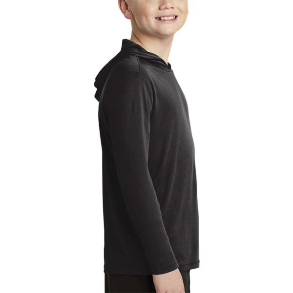 Sport Tek Youth PosiCharge ® Competitor Hooded Pullover, Black, Right Sleeve view