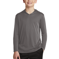 Sport Tek Youth PosiCharge ® Competitor Hooded Pullover, Iron Grey, Front view