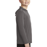 Sport Tek Youth PosiCharge ® Competitor Hooded Pullover, Iron Grey, Right Sleeve view